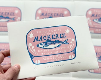 Mackerel | 2-colour linocut