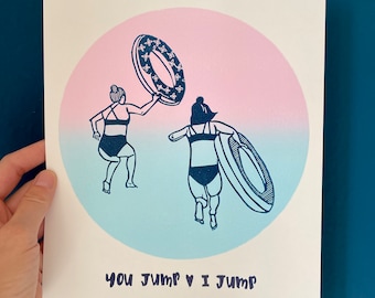 You Jump - I Jump | Linoldruck