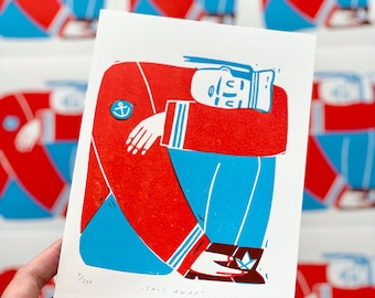 Sail away | Linoldruck