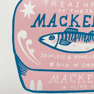Mackerel 2-Farb-Linoldruck Bild 3
