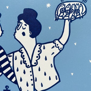 The fisherwoman and woman Lino print image 6