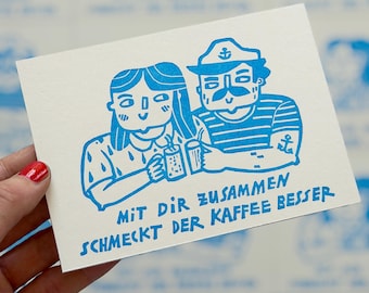Kaffee mit Dir | Postkarte