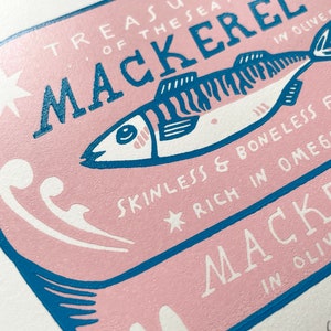 Mackerel 2-colour linocut image 5