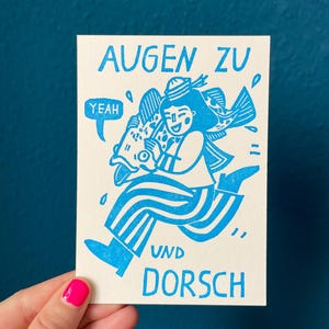 Augen zu und Dorsch | Postkarte