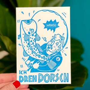 Je pêche la morue | Carte postale