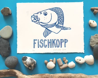 Fischkopp | Linoleum printing | maritime | Linoprint