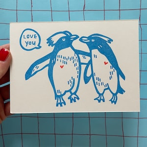 Verliebte Pinguine | Postkarte