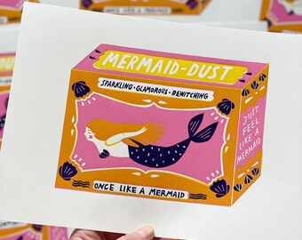 Mermaid Dust | Linoprint 3-color