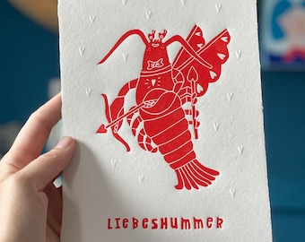 Love Lobster | Lino print