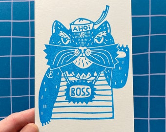 Boss-Katze | Postkarte