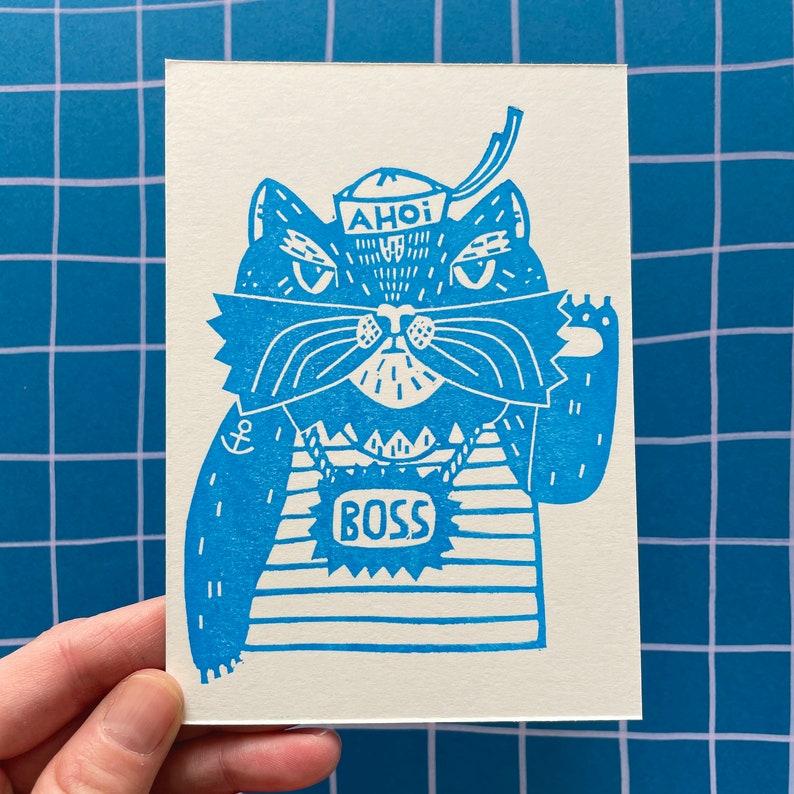 Boss Cat postcard image 1