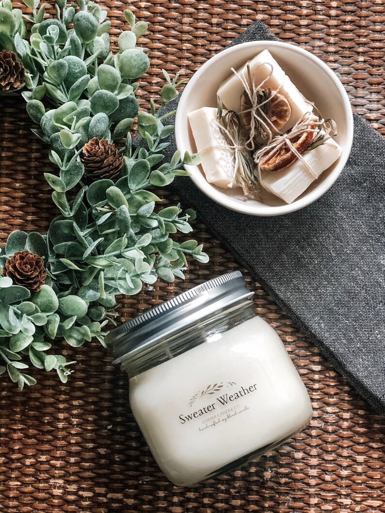 Double Wick Soy Candle Fall Candles Mason Jar Candle 2 Etsy