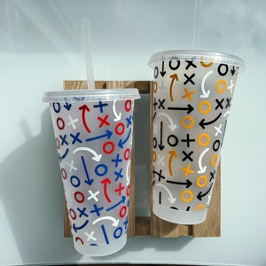 Football Inspired Cup • Reusable Cold Cup • Venti Cup • Tumbler • Summer Cup • Gift for her • Cold brew cup • Football cup