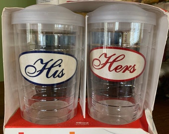 His and Hers Tervis Tumblers 16 oz. Made in USA