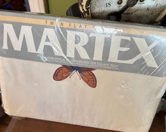 Vintage Martex Butterfly Twin Flat Sheet NOS