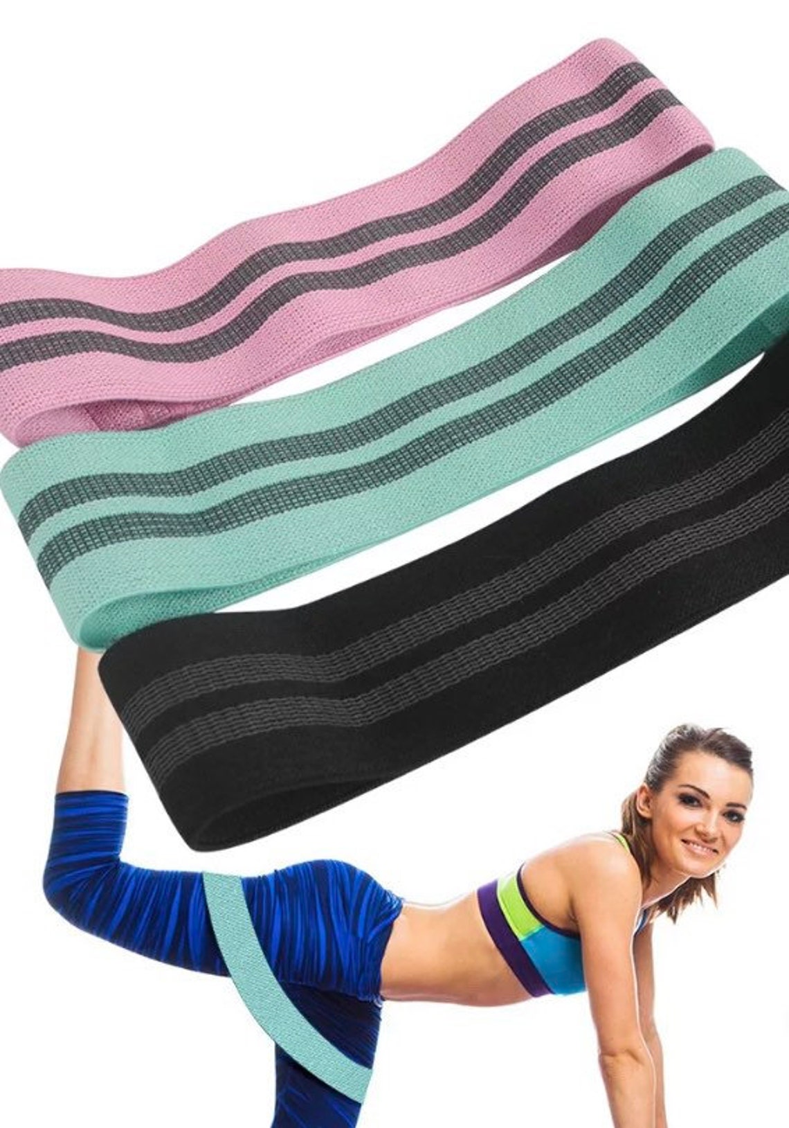 Workout Fabric Resistance Bands small medium and large Etsy