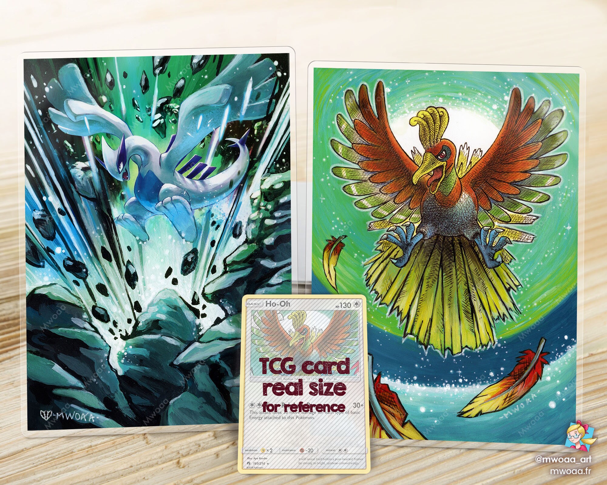 Ho-Oh vs Lugia pokemon art wall art home decor anime