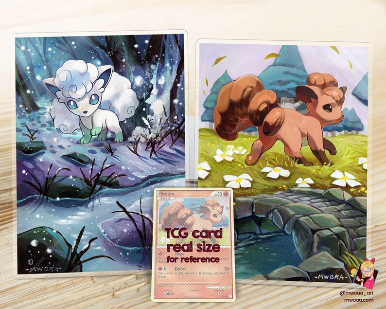Vulpix and Alolan Vulpix Laminated A5 Altered card print Vulpix and Alolan Vulpix Laminated A5 Altered card print