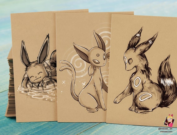 Eeveelutions Pokemon Print A4 A5 