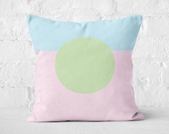 Geometric - Color Block - Pink Green Blue - Premium Pillow Case