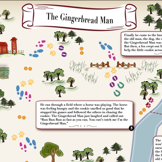 Fairy Tale Map Gingerbread Man Etsy