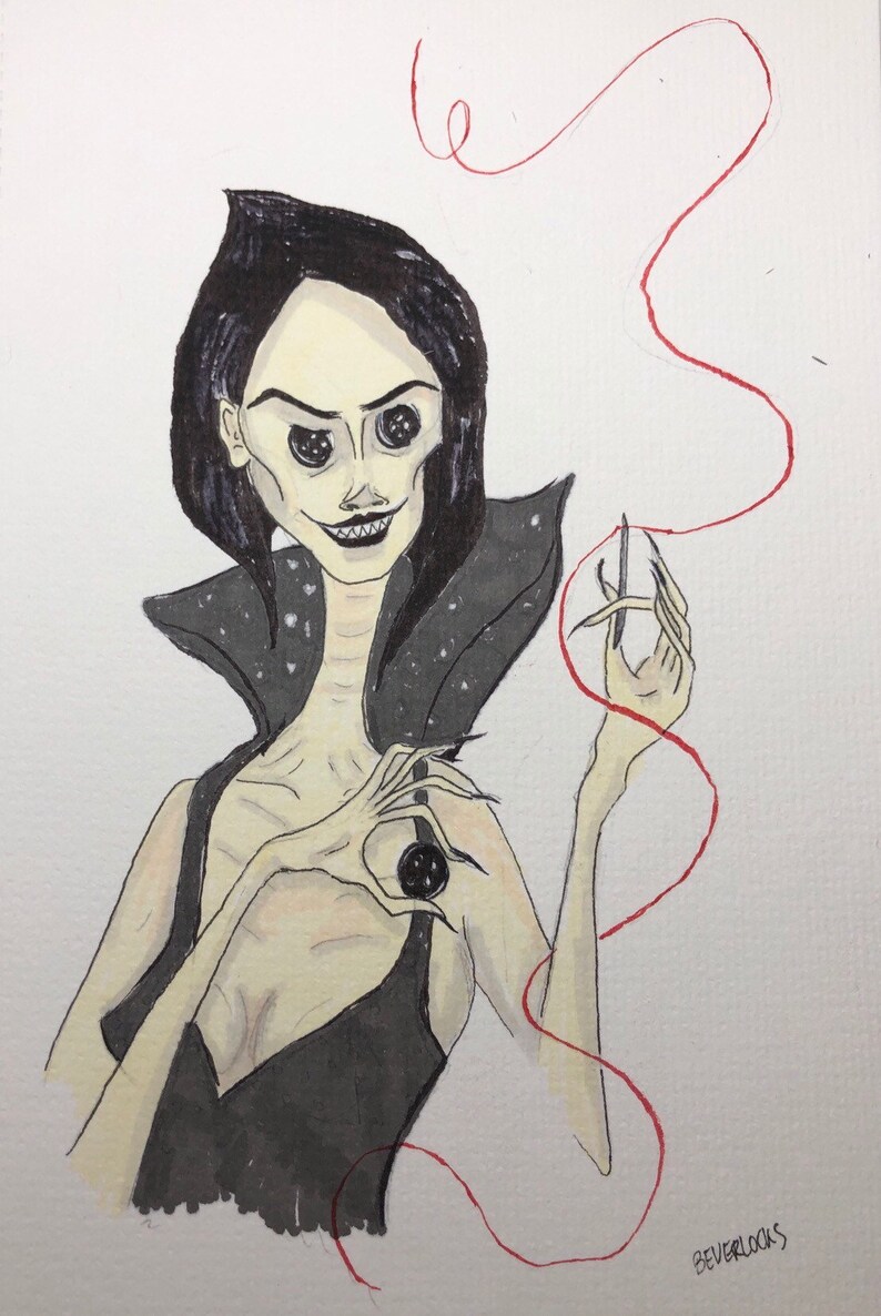 Other Mother Sewing A Button Coraline Portrait Etsy