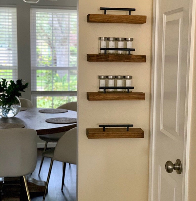 Rustic Floating Wall Shelf Flush Mount Shelf Modern Wall Etsy