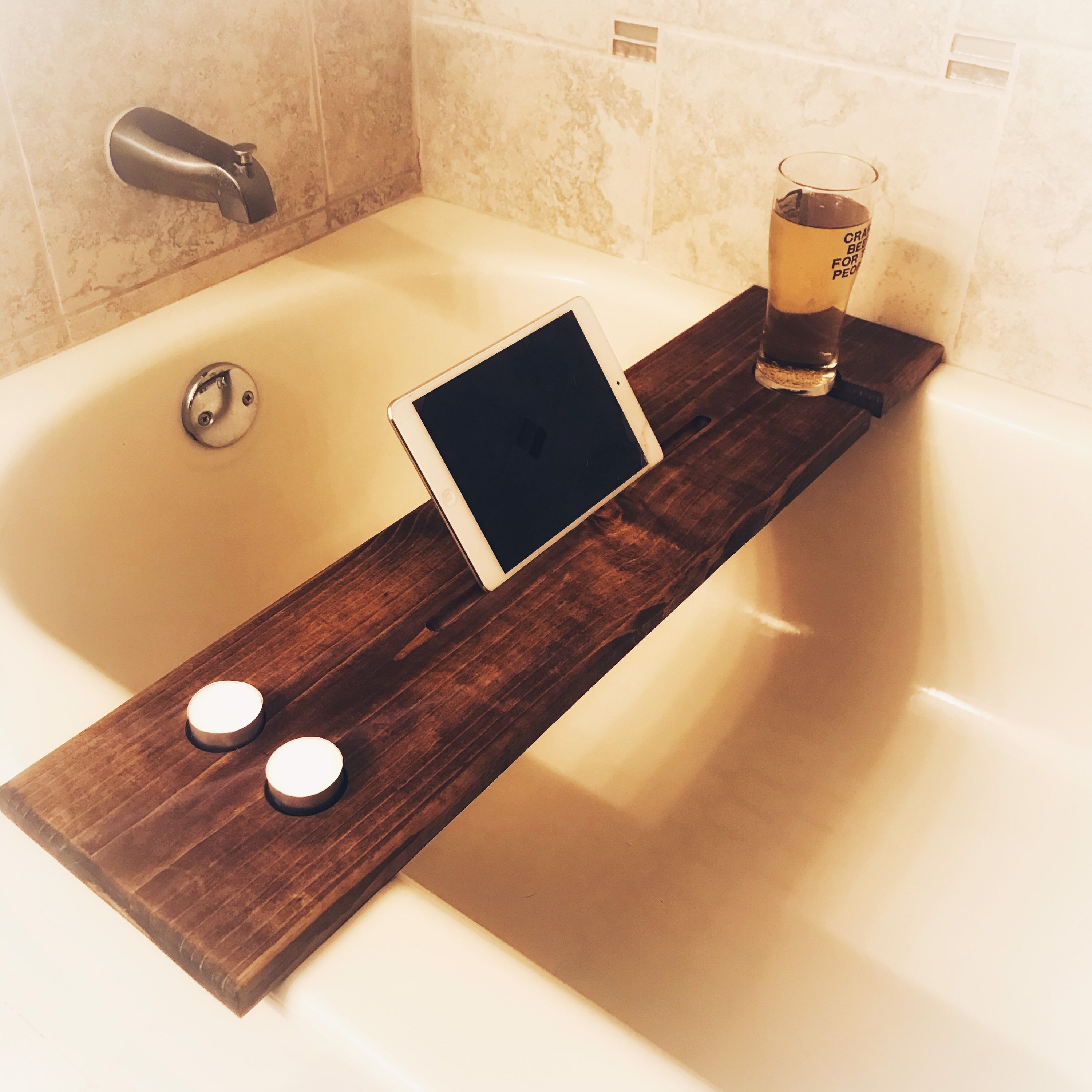 Holzbad Caddy Badetablett Mit Weinregal Tablet Halter Etsy