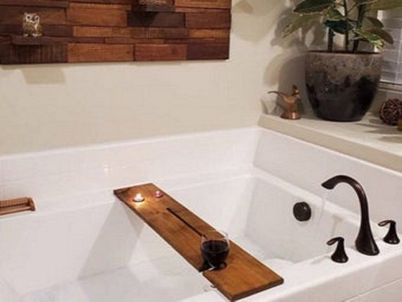 Holzbad Caddy Badewanne Tablett Mit Wein Tablet Halter Etsy