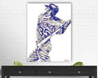 Cody Bellinger Wall Art LA Dodgers Painting Cody Bellinger Painting Fan Art Canvas MLB Wall Art Fanatic Dodgers Baseball Sports Fan Wall Art