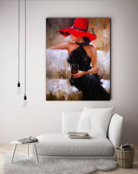 Portrait Woman Black Dress Painting Lady Red Hat Modern Abstract Portrait Sexy Woman Impasto Painting Red Wine Glass Large Wall Art Canvas - Etsy Portrait Woman Black Dress Painting Lady Red Hat Modern Abstract Portrait Sexy Woman Impasto Painting Red Wine Glass Large Wall Art Canvas - Etsy