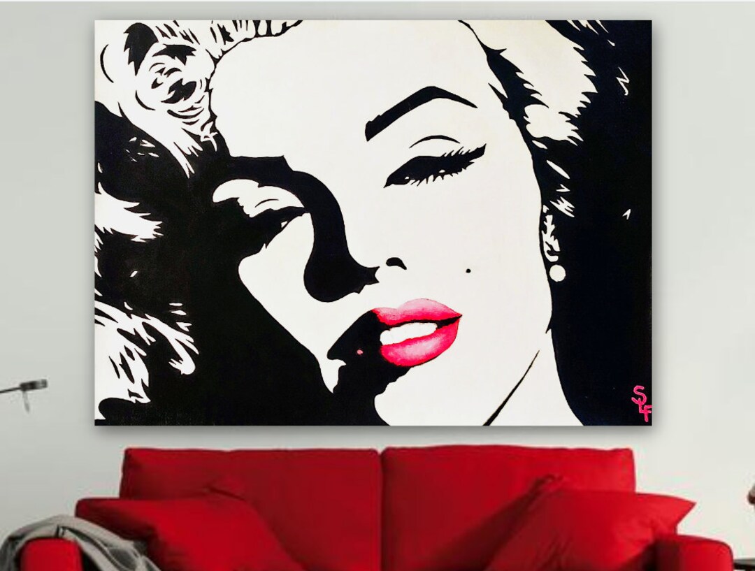 Marilyn Monroe Painting Original Modern Artwork Warhol Pop Art