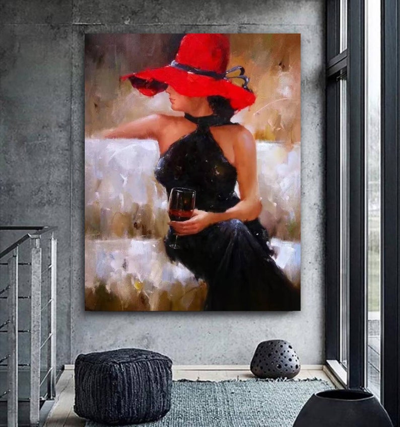 woman in black dress painting Lady in black dress #dugguartistry