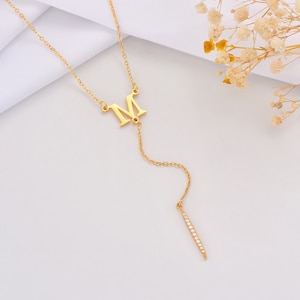 Collar Inicial Personalizado, Regalo Día de la Madre, Collares de Letras Especiales, Collar Inicial con Cola Larga para Madre, Regalos Personalizados