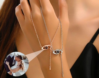 Eve Eye Foto Projectie Ketting, Gepersonaliseerde Foto Ketting, Memorial Foto Hanger, Cadeau voor haar, Moeder Ketting, Valentijnsdag Cadeau