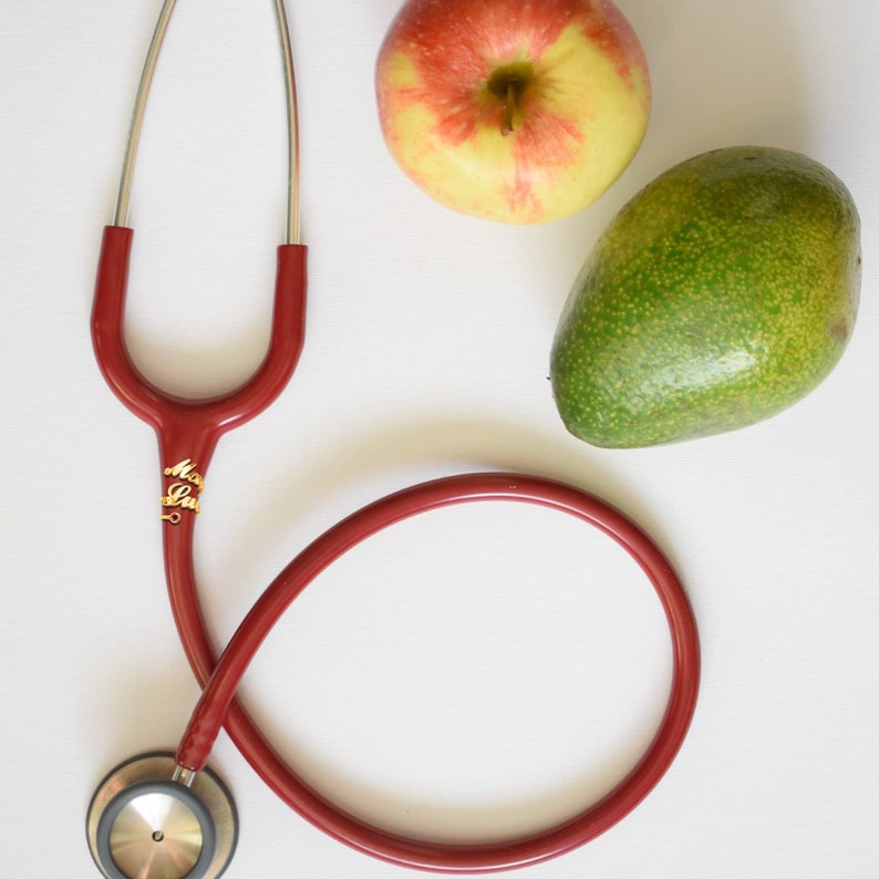 Stethoskop-Namensschild personalisiert, Stethoskop-Charms-ID-Tag mit Geburtsstein & Geburtsblume, Geschenke für Krankenschwestern, Ärzte, RN, Medizinstudierende Bild 4