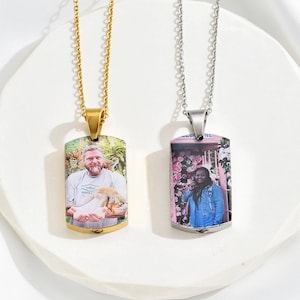 Gepersonaliseerde ashanger, urnketting, gravure foto/naam/datum/aangepast voor mannen hond kat huisdier, roestvrijstalen asherdenking aandenken