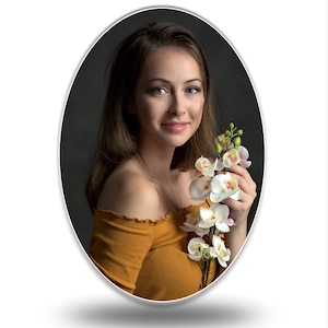 Personalized Memorial Porcelain Pictures On Ceramic Plaques, Oval Ceramics Images for Headstone, Ceramic Photo for Tombstone, Never Fading