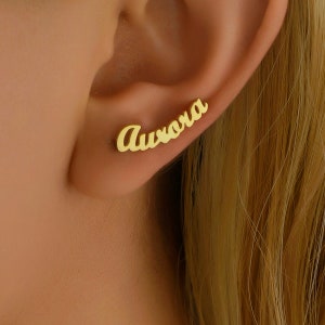 Custom Name Earrings, Personalized Gift for Her, Personalized Earrings, Women Name Earrings, Mother's Gift , BridesMaids Jewelty Gifts