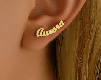 Custom Name Earrings, Personalized Gift for Her, Personalized Earrings, Women Name Earrings, Mother's Gift , BridesMaids Jewelty Gifts