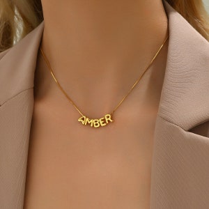 Collar de letras 3D personalizado, encanto inicial de burbuja 3D personalizado, collar de letras de globo 3D, collar de nombre de burbuja, regalo de joyería para ella