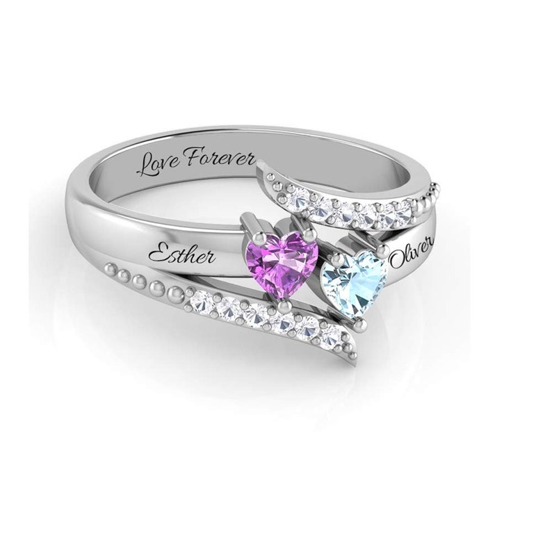 Personalized Promise Rings for Her Custom Couples Name Ring Etsy