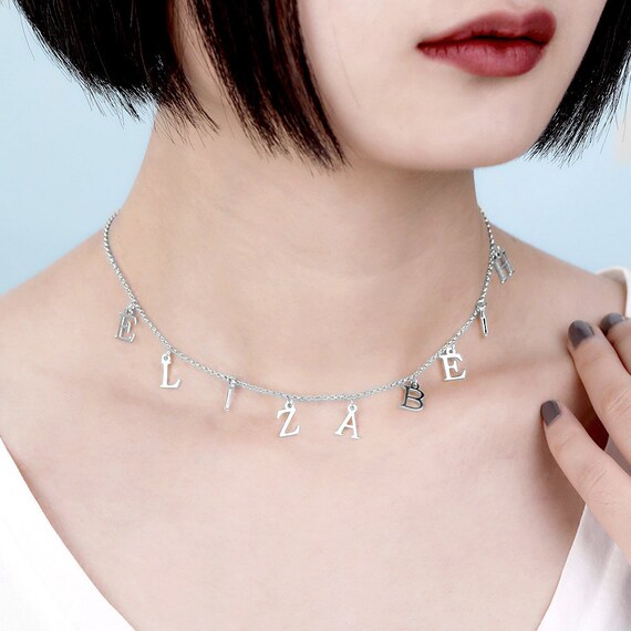 Personalized Dangle Name Choker 