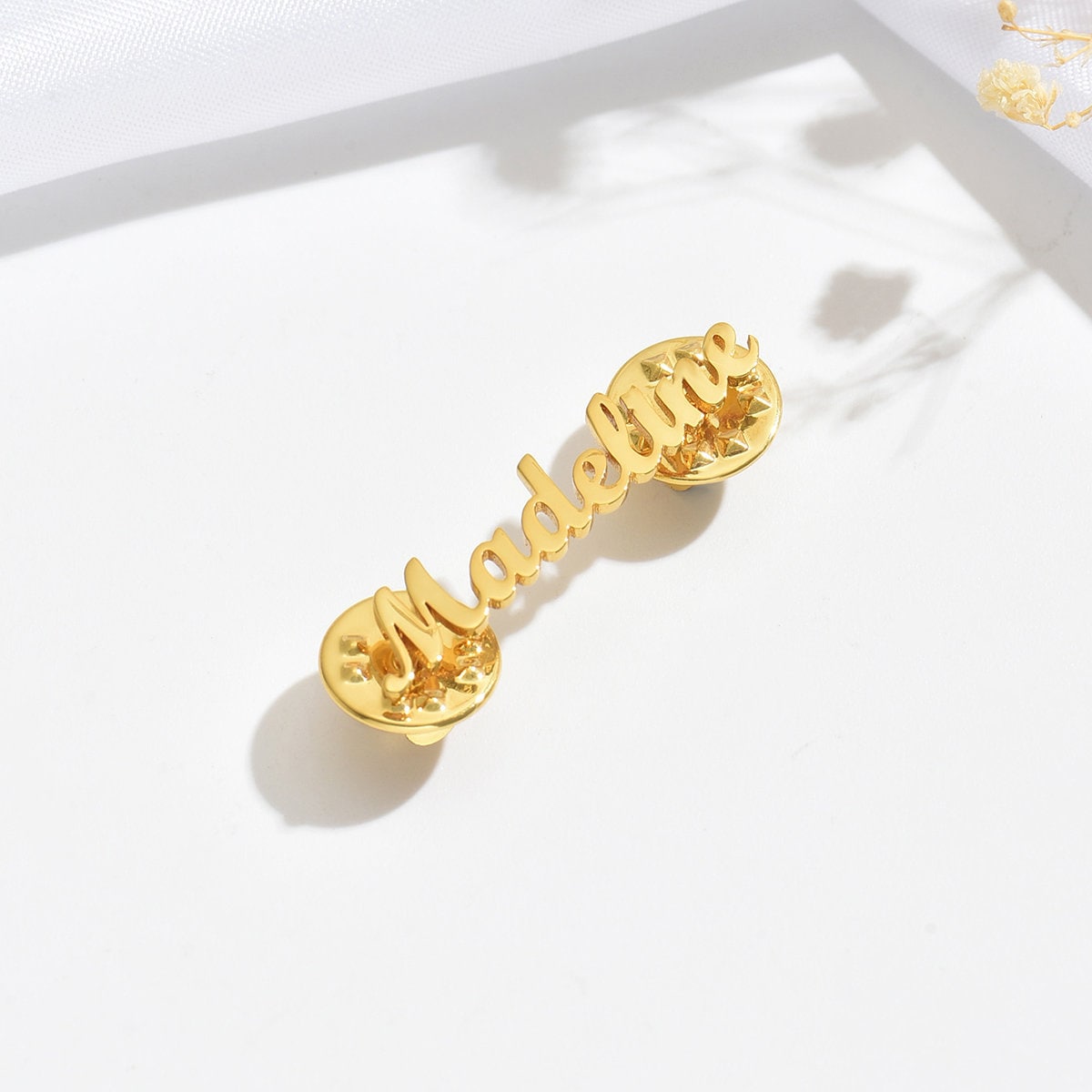 Custom Name Brooch, Monogram Dress Brooch, Personalized Name Tags, Initials Brooch, Name Lapel Pin, Bridesmaid Gift, Christmas Jewelry Gift