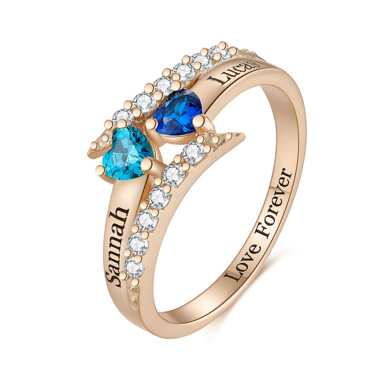 Personalized Promise Rings for Her Custom Couples Name Ring Etsy