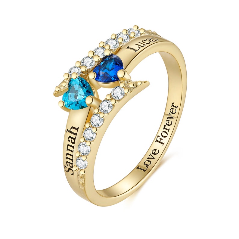 Personalized Promise Rings for Her Custom Couples Name Ring Etsy