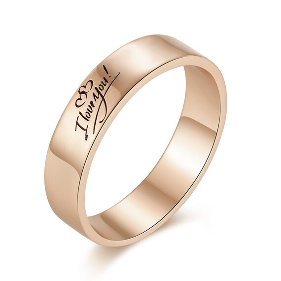 Personalized Promise Ring Engraving Handwriting Message Customize