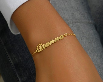 Custom Name Bracelet,  Women Nameplate Bracelet, Personalized Jewelry, Bridesmaid Gifts, Gifts for Her, Custom Bracelet, Gifts for Mom