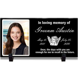 Memorial Plaques for Outdoors, Personalized Headstone Small Grave Stone, Memory Plaques for Loved Ones Lost, Burial Plaques for Humans
