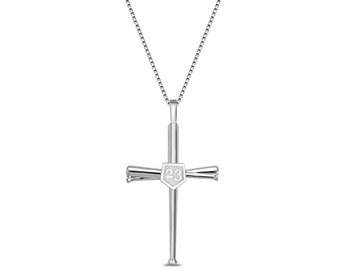 Baseball Cross Necklace - Etsy